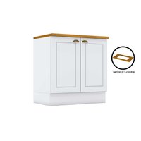 Balcão de Cozinha Modulado c/ Tampo p/ Cooktop Americana c/ 2 Portas 80cm Branco - Henn
