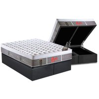 Cama Box Baú Queen: Colchão Molas Pocket Ensacadas Castor Light Stress Oxygen New Plush + Base CRC Suede Gray (158x198)