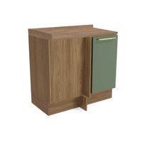 Gabinete de Cozinha Modulado Balcão Botanic M625 Canto Reto 1 Porta c/Tampo 98cm Nogueira/Oliva/Nogueira - Kappesberg