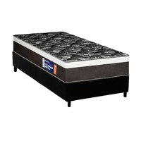 Cama Box Solteiro: Colchão Ortopédico Plumatex D33 Selectus + Base CRC Suede Black (88x188)