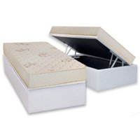 Conjunto Box Baú Solteiro: Colchão Espuma Luckspuma D45 Gran Luck Pró Saúde + Base CRC Courano White (88x188)