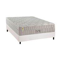 Cama Box Casal: Colchão Molas Pocket Ensacadas D Angelis Anjos King Best New Clean + Base CRC Courano White (138x188)