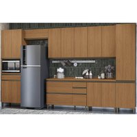 Cozinha Modulada Kappesberg Maxxi 9 Peças (3Aéreos+2Balcões+2Paneleiros+2Complementos) C9P47 Canela-Kappesberg