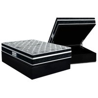 Cama Box Baú Casal: Colchão Anatômico Probel D45 ProDormir Advanced Tech2000 Plus Black + Base CRC Suede Black (138x188)