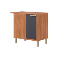 Balcão de Cozinha Modulado c/ Tampo Eloise Nicho de Canto c/ 1 Porta 92cm Cinamomo/Titanium - MGM