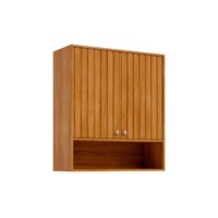 Armário Aéreo Cozinha Modulado Divina c/ 2 Portas Ripadas 80 cm Cinamomo - MGM