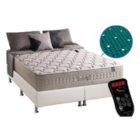 Cama Box King: Colchão c/ Vibro Massagem D Angelis Anjos Commodite Magnético + Base CRC Courano White (193x203)
