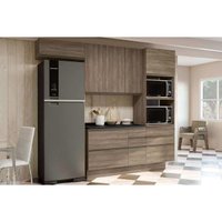 Cozinha Modulada Completa Maxxi 5 Peças (2Aéreo+1Balcão+1Paneleiro+1Complemento) C5P23 Nogal - Kappesberg