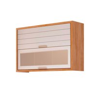 Armário de Cozinha Modulado Eloise c/ 2 Portas Basculante c/ Vidro Reflecta 120cm Cinamomo/Off White - MGM