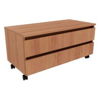 Armário c/ Balcão Banheiro Rodizios BN3603 s/ Cuba 80cm e Espelho BN3609 Mármore Branco - Tecno Mobili