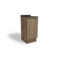 Cozinha Modulada Kappesberg Maxxi Nicho G741 c/ Tampo 40cm Nogal/Preto Brilho-Kappesberg