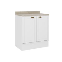 Balcão de Cozinha Modulado c/ Tampo Bella 2609 c/ 2 Portas 80cm Branco - Carraro