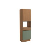 Paneleiro de Cozinha Modulado Maxxi G751 c/ 4 Portas 1 Gaveta e 1 Nicho p/ Forno 70cm Canela/Verde - Kappesberg