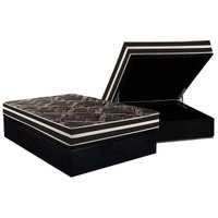 Conjunto Box Baú Casal: Colchão Molas Paropas D28 / Master AG80 Black Double Face 17 + Base CRC Suede Black (138x188)