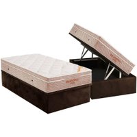 Conjunto Box Baú Solteiro: Colchão Espuma Ortobom Apollo Viscomemory + Base CRC Brown (88x188)
