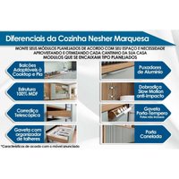 Kit de Cozinha Completa 4 Peças Marquesa (2Aéreos+2Balcões) C4P24 Nature - Nesher