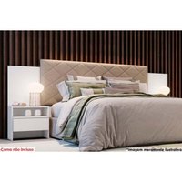 Cabeceira Cama Box Madeirado Casal Everest Plus c/ 2 Mesas e 2 Gavetas Neve - Novo Horizonte
