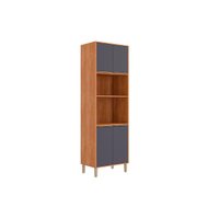 Módulo Cozinha MGM Divina Paneleiro Esplêndida Torre Quente 2 Fornos c/ 4 Portas 70cm Cinamomo/Titanium-MGM