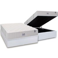 Conjunto Box Baú Casal: Colchão Molas Sealy Ensacadas Phoenix + Base CRC Courano White (138x188)