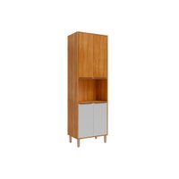 Módulo Cozinha MGM Divina Paneleiro c/ 4 Portas e 1 Nicho p/ Forno 70 cm Cinamomo/Branco-MGM