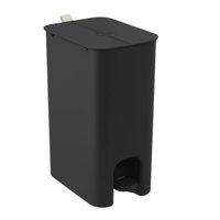 Lixeira 20L com Pedal Tampa Borboleta Banheiro Preto Coza Abertura Dupla Alça