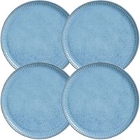 Jogo 4 Pratos Rasos Linhas Breeze 27,5cm Cerâmica Azul Porto Brasil Mesa Posta Jantar