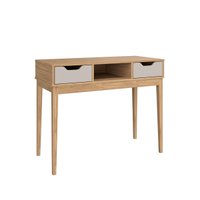 Escrivaninha com 1 Nicho 2 Gavetas MDP 100x45x86cm Mel Off White MB 1099 Movelbento