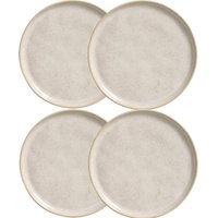Jogo 4 Pratos para Sobremesa Bio Latte Porto Brasil Cerâmica 21cm Mesa Posta Brownie Mousse