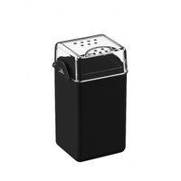 Saleiro Pimenteiro 70ml Preto Porta Tempero 5x4x8cm Plástico Coza Dispenser de Mesa