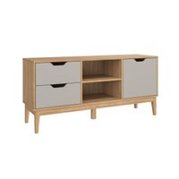 Rack para TV até 60 Polegadas com 2 Gavetas 1 Porta Mel Off White MB 1096 Movelbento