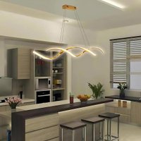 Luminária Pendente LED Helix Espiral Dourada DNA 45W Bivolt com Luz 3 em 1 para Ambientes Modernos