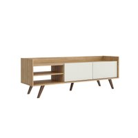 Rack Retrô para TV até 60 Polegadas com 2 Gavetas MDP Mel Off White RT 3110 Movelbento