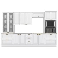 Cozinha Modulada 7 Pecas 343 cm CE172 Americana Branco Calcare Henn