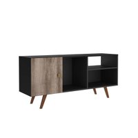 Rack Retrô com 1 Porta para TV até 60 Polegadas Preto Rústico RT 3014 Movelbento