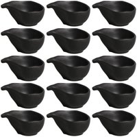 Kit 15 Molheiras 40ml Cerâmica Preto Matte Restaurante Orgânico Japonês Porto Brasil