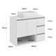 Gabinete de Banheiro Suspenso 80x62cm Vitória com Cuba Branco MDP Faema