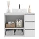 Gabinete de Banheiro Suspenso 80x62cm Vitória com Cuba Branco MDP Faema