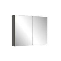 Armário Espelheira para Banheiro Grafite 80x61,5cm Aurora com 2 Portas MDP Faema