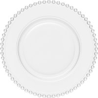 Kit 24 Pratos Rasos de Vidro Cristal 28cm Transparente Pearl Wolff Restaurante Buffet Redondos