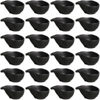 Kit 24 Molheiras 8x6cm Preto 40ml Cerâmica Porto Brasil Buffet Restaurante Oval Orgânico