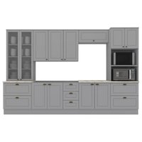 Cozinha Modulada 7 Pecas 343 cm CE172 Americana Cinza Calcare Henn
