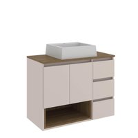 Gabinete de Banheiro Suspenso 80x62cm Vitória com Cuba Mel Arenas MDP Faema