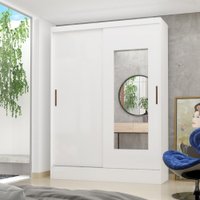Guarda-Roupa Belem 2 Portas de Correr 2 Gavetas com Espelho - Branco