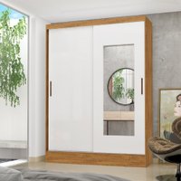 Guarda-Roupa Belem 2 Portas de Correr 2 Gavetas com Espelho - Cinamomo Branco