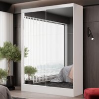 Guarda-Roupa Belem Premium Com 2 Portas de Correr 2 Gavetas com Espelho - Branco