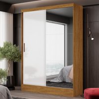 Guarda-Roupa Belem Plus 2 Portas de Correr 2 Gavetas com Espelho - Cinamomo Branco