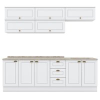 Cozinha Modulada 11 Pecas 240 cm CE381 Americana Branco Calcare Henn