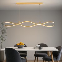 Luminaria Pendente de LED Ondara 45W Dourada com 3 variações de cores de luz