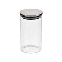 Pote Redondo de Vidro com Tampa de Inox 600ml Kenya
