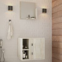 Armário de Banheiro Olivia 1 Porta 2 Prateleiras com Espelho Snow - Pnr Móveis